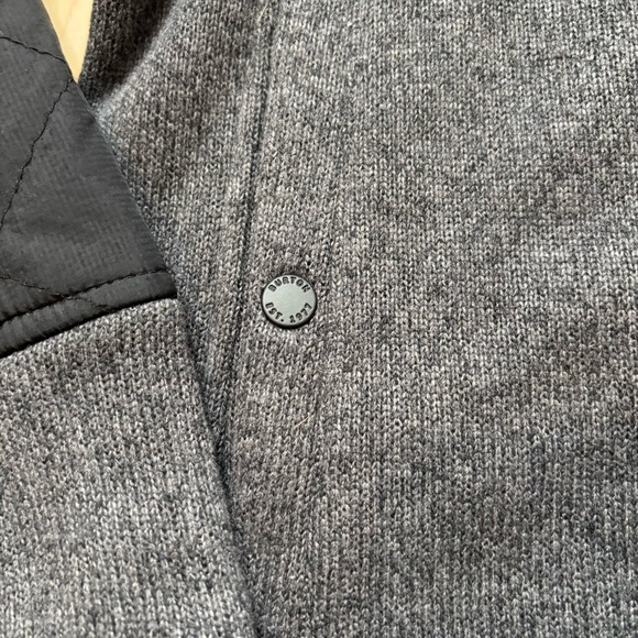 Burton Embry Fleece Black and Gray Long Hooded Jacket - Picture 4 of 16
